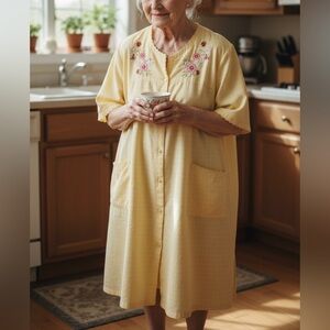 Vintage Gown/House Dress with Embroidery